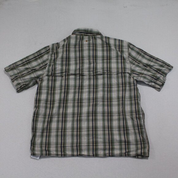 Carhart Force Men Button Down Brown Plaid Short Sleeve Size Large - Picture 2 of 8